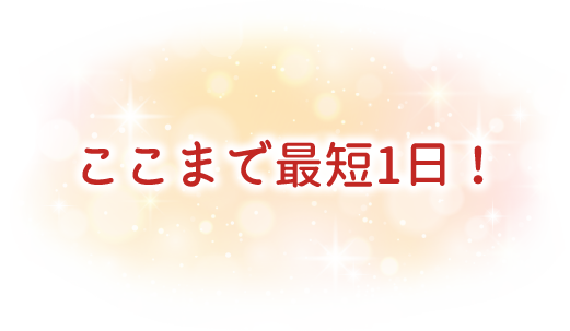 ここまで最短1日！