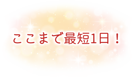 ここまで最短1日！